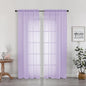 OWENIE Sheer Curtains 78 inches Long for Bedroom Living Room 2 Panels Set, Rod Pocket Soft Light Filtering Privacy Fimly Sheer Curtains & Drapes, Solid Purple Window Treatments, 42Wx78L