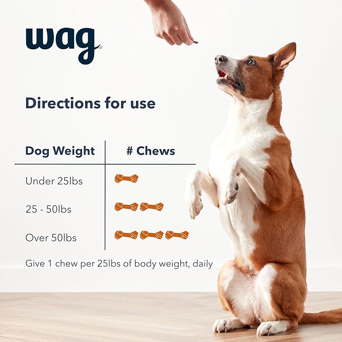 Amazon Brand - Wag Probiotic Supplement Daily Chews for Dogs, Supports Digestion and Gut Health, Natural Duck Flavor, 90 count-Mewly Pet