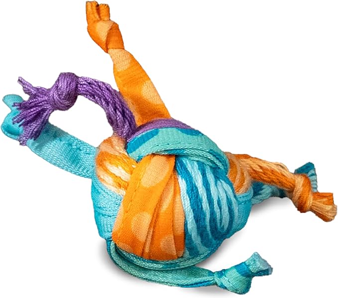 Catstages Catnip Tons of Tails – Interactive Catnip Dental Chew Toy for Cats with Rope, Ribbon & Cotton for Batting, Chasing & Chewing-Mewly Pet