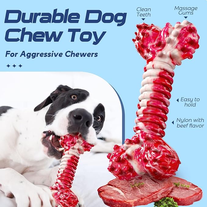 SHARLOVY Dog Chew Toys for Aggressive Chewers, 5 Pack Indestructible Dog Toys for Large Breed, Cotton Rope Toys, Tough Bone Chew for Aggressive Chewers Large Breed-Mewly Pet