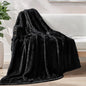 Exclusivo Mezcla Plush Fuzzy Fleece Throw Blanket Extra Large, Super Soft, Fluffy and Warm Blankets for Couch, Bed, Suitable for All Seasons (50x70 Inches, Black)
