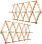 WEBI Accordion Wall Hanger,Expandable Wooden Coat Rack,Accordion Hat Rack for Wall for Hats,Caps,16 Peg Hooks,Natural,2 Packs