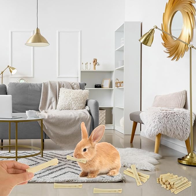 1000g/2.2lb Sweet Bamboo Sticks for Rabbits, Guinea Pig Chew Toys Bunny Toys for Rabbits Indoor, Teething Toy for Small Animals Rabbits, Hamsters, Chinchillas, Guinea Pigs-Mewly Pet