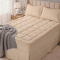 OLANLY Twin Quilted Fitted Mattress Pad – Soft Pillow Top Mattress Topper, Down Alternative Fill, Cooling Comfort Breathable Mattress Cover, Machine Washable Deep Pocket Mattress Protector, Beige