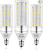 E12 LED Corn Light Bulbs, 12W Equivalent 100W, 1200 Lumen 6000K Cool Daylight White, Non-Dimmable Candelabra Base Chandelier Lights, Pack of 3