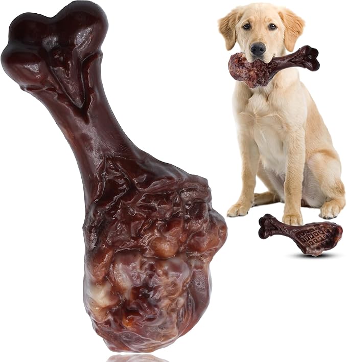 Dog Chew Toys for Aggressive Chewers, Indestructible Dog Toy for for Medium/Large Breed, Tough Nylon Teething Bone Toy to Keep Them Busy,Bacon and Real Beef Flavor (Bacon Flavor, 1 Pack)-Mewly Pet