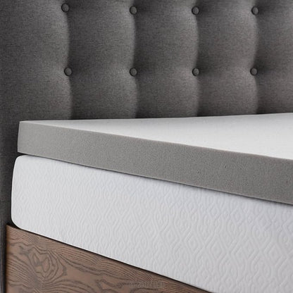 Lucid 3 Inch Ventilated Bamboo Charcoal Memory Foam Mattress Topper, CertiPUR-US Certified, Moisture and Odor Control-Full