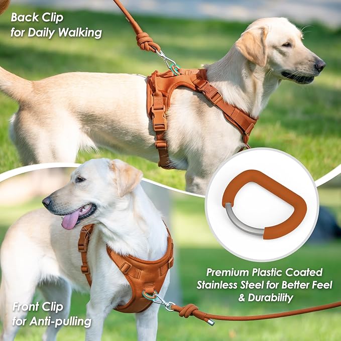 No Pull Dog Harness, Puppy Vest with Front Clip for Small Medium Large Sized Dog(Carmel Brown,XS)-Mewly Pet