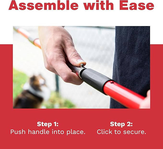 Pooper Scooper for Large Dogs, Small Dogs and Horses, Metal Poop Scooper Set with Long Handle Rake and Tray for Yard, Grass, Dirt or Gravel, Heavy Duty Aluminum Poop Picker Upper-Mewly Pet