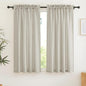 RYB HOME Linen Sheer Curtains - Natural Fibers Linen Blended Semitransparent Curtains & Drapes UV Protection Thermal Insualted for Classroom Camper Bunk Bed, W 52" x L 63", Angora, Set of 2
