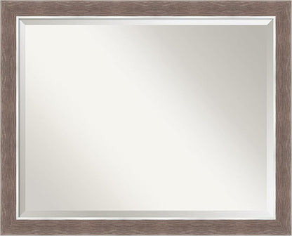 Amanti Art Brown Bathroom Mirror for Over Sink, 25x31 Noble Mocha Rectangle Vanity Mirror, Large Casual Frame, Hangs Horizonally and Vertically, Bathroom Wall Decor, Beveled Edge
