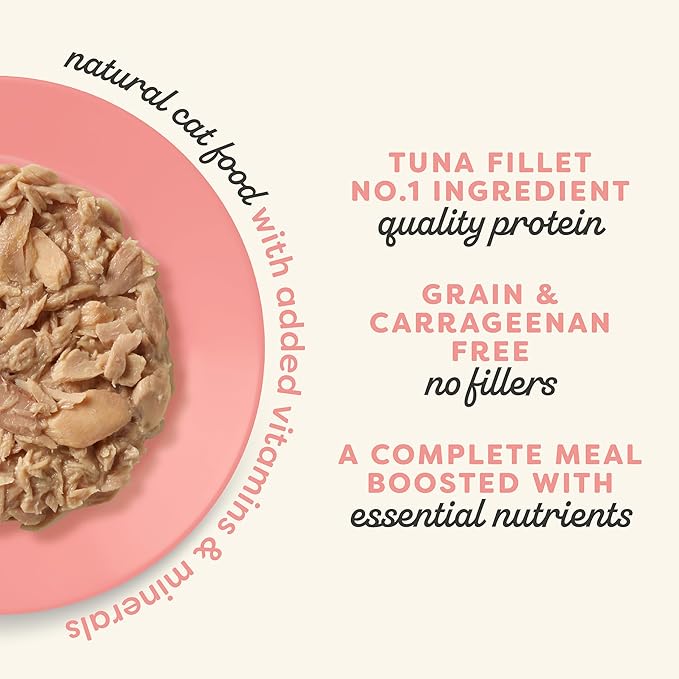 Applaws Vitality Wet Cat Food in Broth, Natural Canned Cat Food, Wet Food for Cats with Added Vitamins and Minerals, Grain and Carrageenan Free, Tuna Fillet & Salmon in Broth (24 Count, 2.47 oz Cans)-Mewly Pet