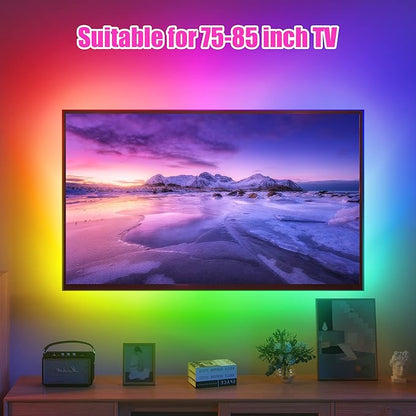 maylit ICRGB TV LED Backlight, 18ft Bluetooth LED Lights for TV 75-85in, USB Powered TV Lights Kit with Remote and App Control, Music Sync Color Change with TV Sound, Bias Lighting for HDTV Room Decor