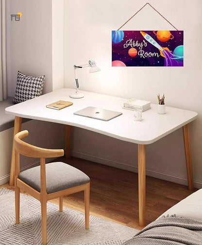 Personalized Sign Rocket Sign, Outer Space Theme Wall Decor Custom Name Door Plate for Kids Room Nursery Stars Galaxy Art Wall plaques For Boys Room Girls Bedroom