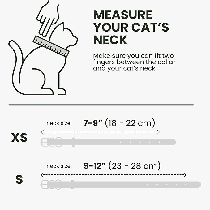 BRONZEDOG Leather Cat Collar with Removable Bells Non Breakaway Kitten QR Tag for Girl Boy (7" - 9" for Cats, White & Silver)-Mewly Pet