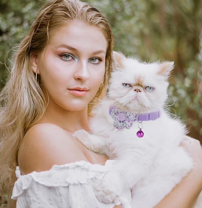 16 PCS Cute Cat Collars Breakaway with Bell for Boy Cats and Girl Cats Gifts (#5-Multicolor Plaid)-Mewly Pet