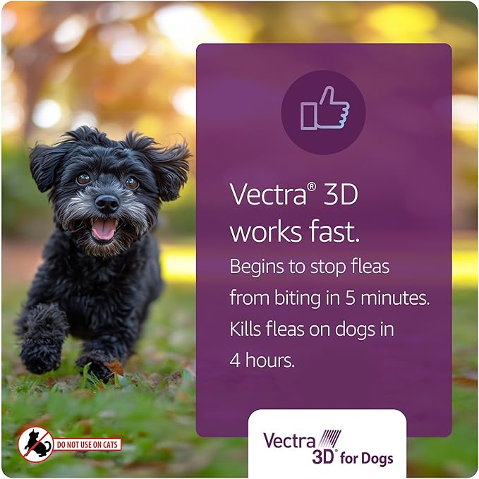 Vectra 3D for Dogs Flea, Tick & Mosquito Treatment & Prevention for Small Dogs (11 – 20 lbs) , 3 month supply-Mewly Pet