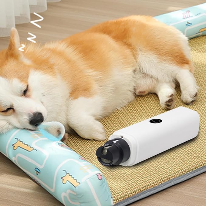 Quiet Rechargeable Pet Nail Grinder - Dog Nail Clippers and Grinder - with LED Lights and Quick Sensor, Diamond-Tip Dust Collector, Suitable for Large Dogs, Small Cats, and Rabbits (Pink)-Mewly Pet