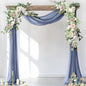 Socomi Wedding Arch Draping Fabric 2 Panels 29" x 19Ft Dusty Blue Sheer Chiffon Curtain Drapes 6 Yards for Wedding Ceremony Birthday Party Decoration