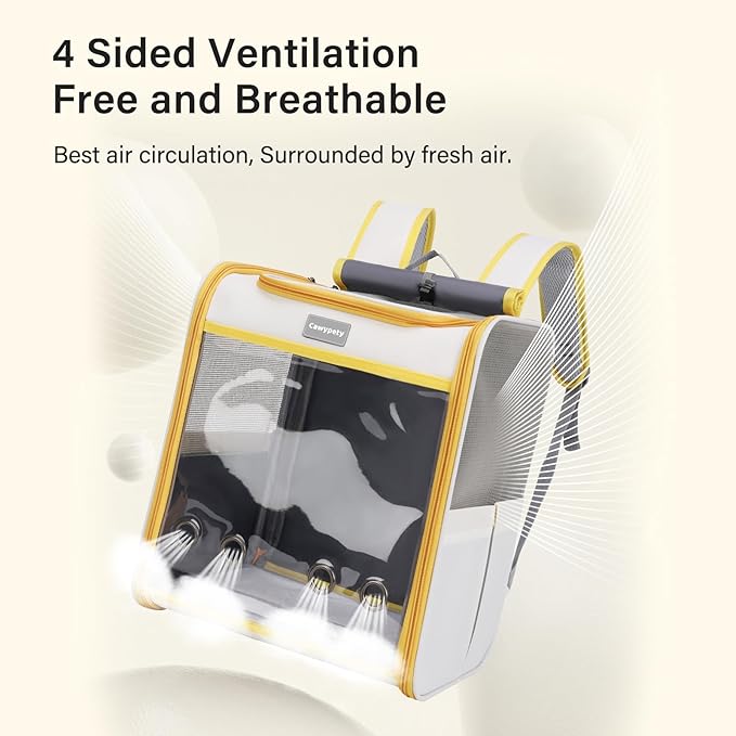 Cat Backpack Carrier, Collapsible and Breathability Cat Carrier Large for Cat Under 16 lbs, Dog and Small Pet Carrier Bag Used in Travel, Car-Mewly Pet