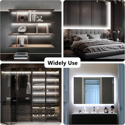 dalattin White LED Strip Lights 50ft Dimmable Bright 24V Led Light Strip 6500K Daylight White 900 LEDs Lights for Bedroom, Mirror, Kitchen, Strong Adhesive（2 Rolls of 25ft）