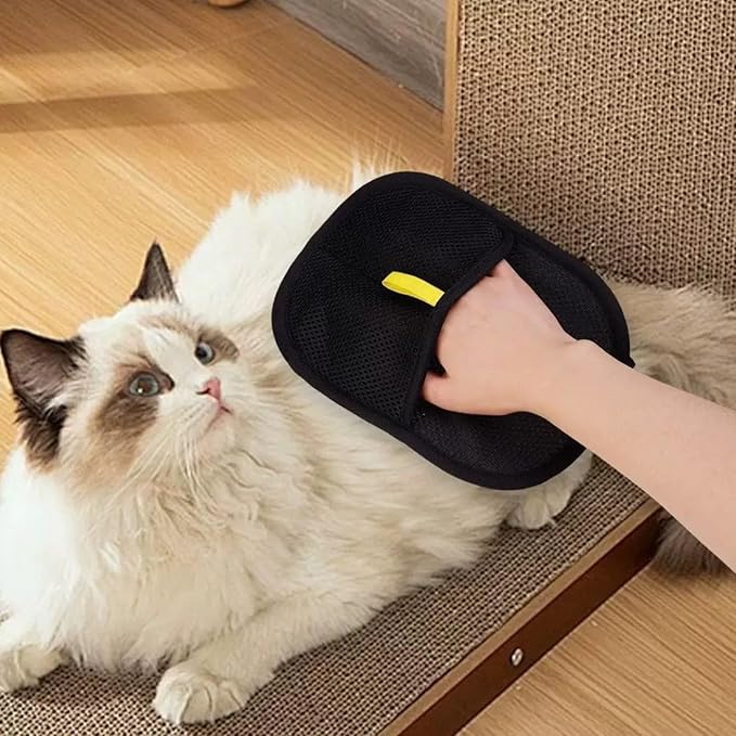 2Pcs Pet Hair Removal Gloves，Efficient Pet Grooming Gloves,Reusable Pet Hair Glove，Reusable Double Sided for Couch, Furniture,Carpet
