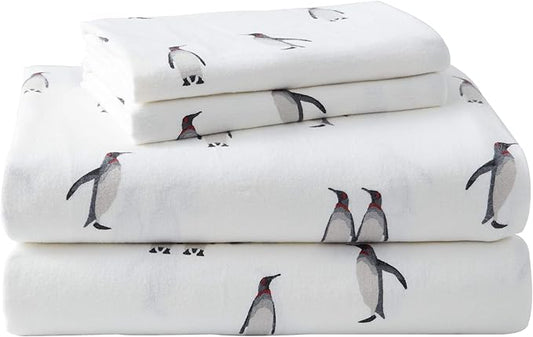 Eddie Bauer - Twin Sheets, Cotton Flannel Bedding Set, Brushed For Extra Softness, Cozy Home Decor (Rookeries, Twin)