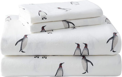 Eddie Bauer - King Sheets, Cotton Flannel Bedding Set, Brushed For Extra Softness, Cozy Home Decor (Rookeries, King)