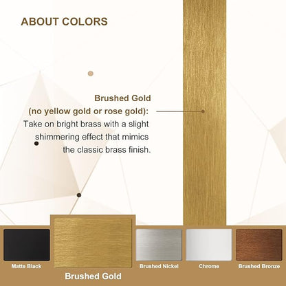 ANDY STAR 24x40 Inch Gold Bathroom Mirror, Rounded Rectangle Mirror, Brushed Brass Bathroom Vanity Mirror Oblong Tube Metal Framed, SUS304-Anti-Rust, Wall-Mounted Horizontal/Vertical 1’’ Deep