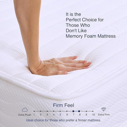 Sunrising Bedding 8" Natural Latex Twin XL Mattress, Individually Encased Pocket Coil, Firm, Supportive, Naturally Cooling, Organic Mattress, 120-Night Free Trial, 20-Year Warranty