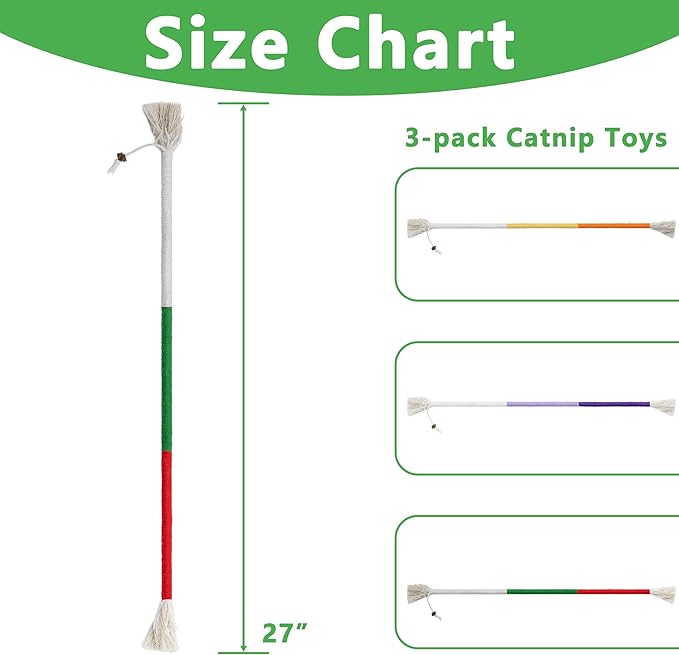 3pcs Safe Cat Rope Toy,Teeth Clean Toy for Cat, Cat Chew Toys for Indoor Cat,Kitten Interactive Toys-Mewly Pet