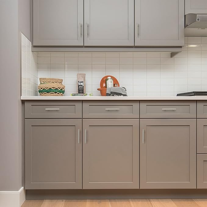 Ravinte 30 Pack | 5'' Cabinet Pulls Satin Nickel Stainless Steel Kitchen Drawer Pulls Cupboard Pulls Brushed Nickel Cabinet Handles 5”Length with 3” Hole Center