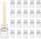 Candle Holder Glass Candlestick Holders: Hewory 20PCS Clear Taper Candle Holders Bulk for Table Centerpiece, Glass Candle Holder Candle Stick Holder Decor for Christmas Wedding Party Bridal Showers