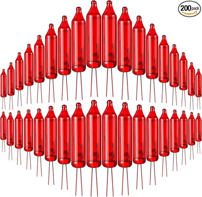 Mudder 200 Count 2.5V Christmas 50/100/150/200 Count Mini Incandescent Wire String Lights Replacement Bulbs Indoor/Outdoor Christmas Lights Decorations for Home Xmas Tree(Red)