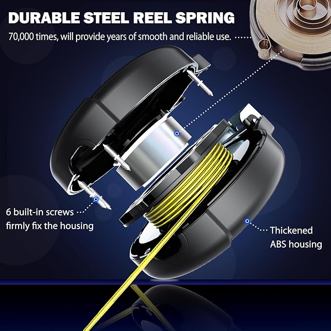 30ft Wall Mount Retractable Dog Tie Out Cable for Small to Large Dogs Between 20-75 lbs, Patented Retractable Dog Lead Great for Yard/Garden - Durable for 70,000 Cycles (Black, 30ft)-Mewly Pet