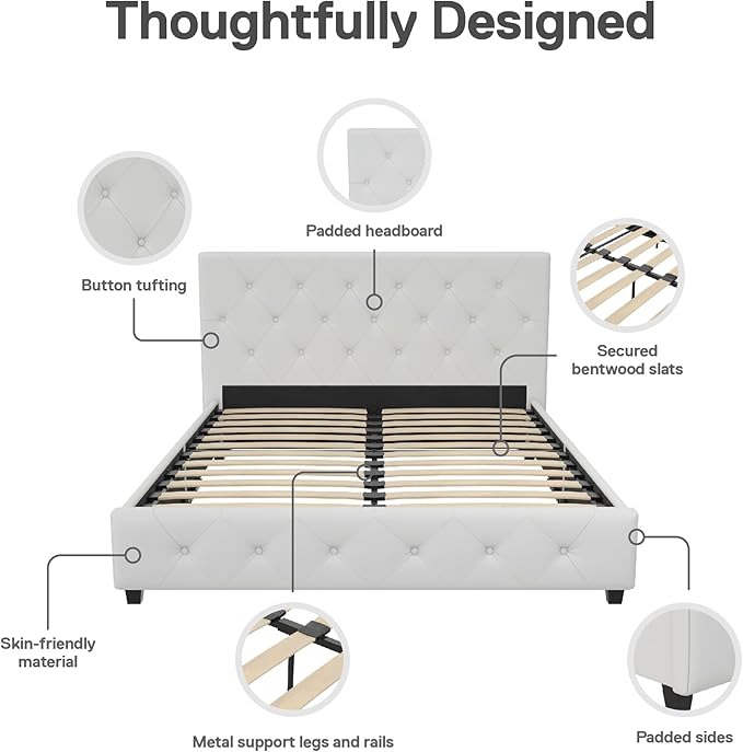 DHP Dakota Bed, Full, White