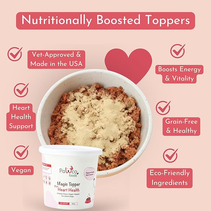 PawCo Magic Topper Heart Health - Dog Food Topper with Taurine, Grain-Free Meal Enhancer for Energy Support, 160g-Mewly Pet
