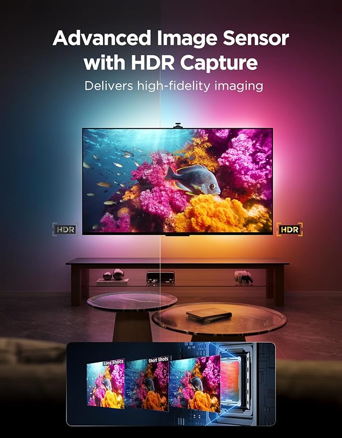 Govee TV Backlight 3 Pro with HDR Triple Camera, 16.4ft 5-in-1 RGBWWIC LED Strip Lights That Change with 75-85 Inch TVs, 75LEDs/m, Supports AI Filter, Smart App and Voice Control, DreamView Sync