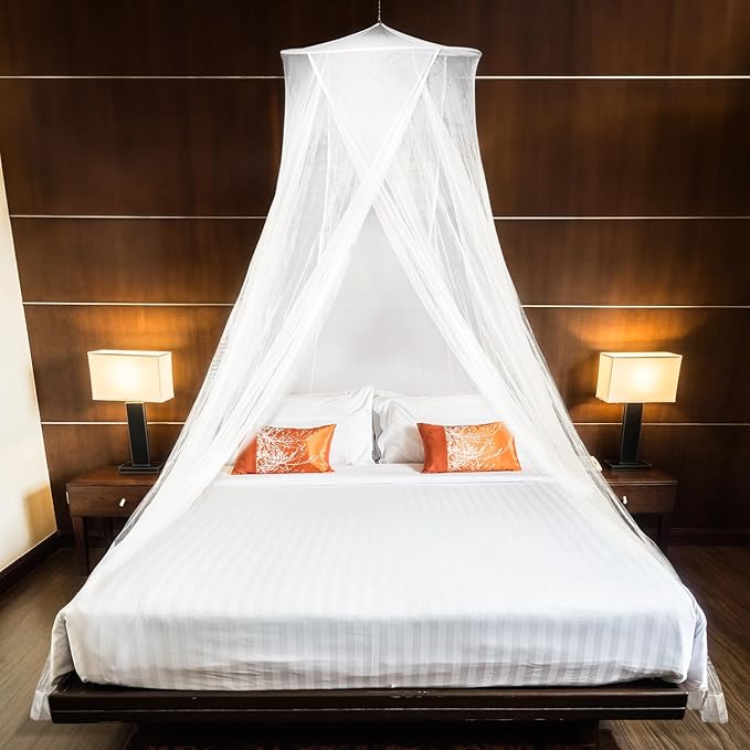 MEKKAPRO Extra-Large King Mosquito Bed Net, Made for King Queen and Twin, Bed Mosquito Netting | Bed Canopy Curtains, White Mosquito Netting
