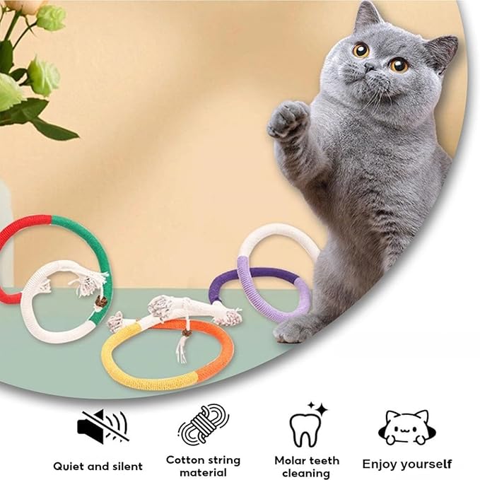 Celery Pets Cat Chew Rope,Catnip-Infused Organic Cotton Chew Rope Toys for Cats, Soft & Safe Dental Chew Toys for Indoor Cats, Self-Play and Teeth Cleaning (3PCS)-Mewly Pet