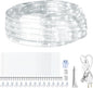 SURNIE Rope Lights Outdoor Waterproof Daylight White: LED 25FT Cuttable Outside Bright 110V Lighting 6000K Flexible Cool Clear Tube, Indoor Deck Patio Xmas Camping Decor, Not Flat Strip
