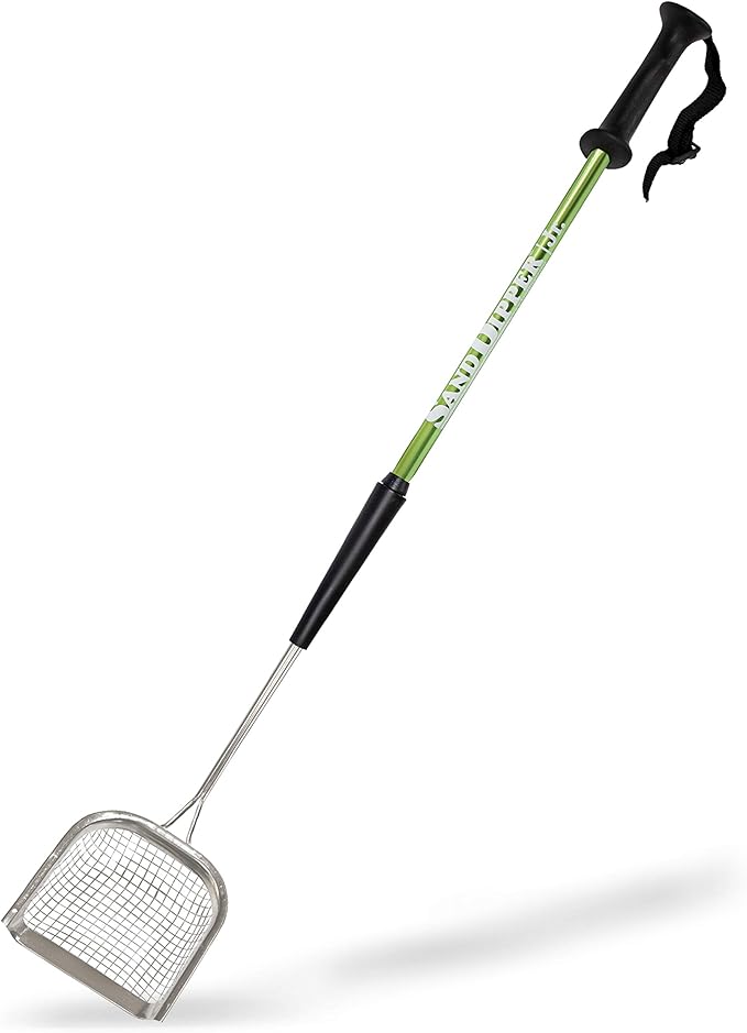 Sand Dipper Metal Cat Litter Scoop – Long Handle Cat Poop Scooper for Litter Box (27”), Heavy-Duty Stainless Steel Kitty Litter Scoop (Junior)-Mewly Pet