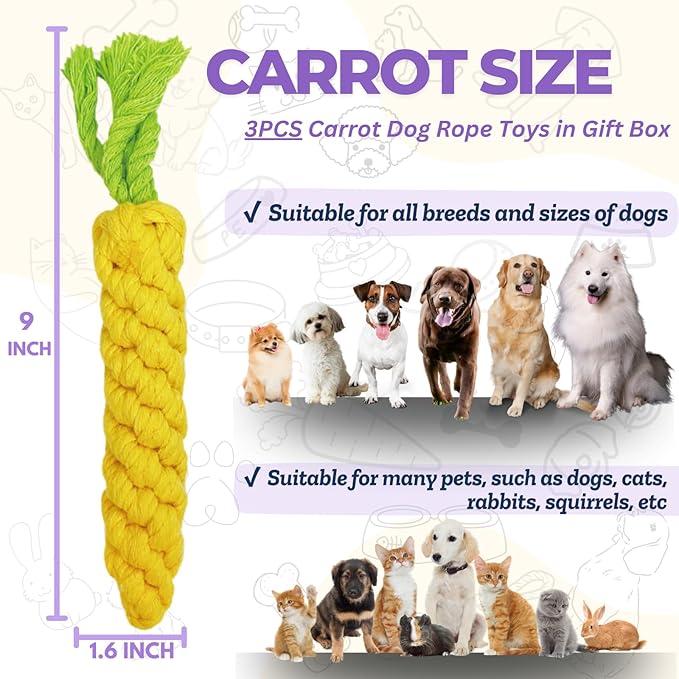 3PCS Yellow Woven Pet Chew Set, Puppy Teething Chews, Dog Chew Accessories, Cat Interactive Chews, Durable Braided Chews for Pets-Mewly Pet