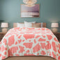 Fleece Cow Print Blanket for All Season - Premium Lightweight Anti-Static Pink and Ivory Queen/Full Size Blankets, Bedroom Decor 90" x 90"(Pink Cow)