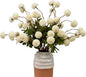 10 Stems Fake Flowers +Eucalyptus Stems Realistic Artificial Flowers Branches for Vase Milky White kiku Flowers Floral Arrangements Mum Boho Bridal Bouquet Silk for Home Decoration Indoor