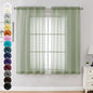 Chyhomenyc Sage Green Sheer Curtains 63 Inch Length 2 Panels, Light Filtering Airy Breathable Rod Pocket Voile Window Drapes for Bedroom Living Room, Each 42x63 Inch，Set of 2