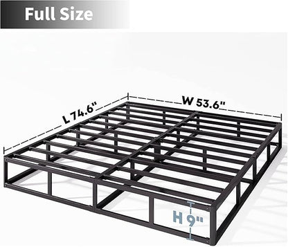 Full Box Spring 9 Inch High Profile Strong Metal Frame Mattress Foundation, Quiet Noise-Free,Easy Assembly, 3000lbs Max Weight Capacity