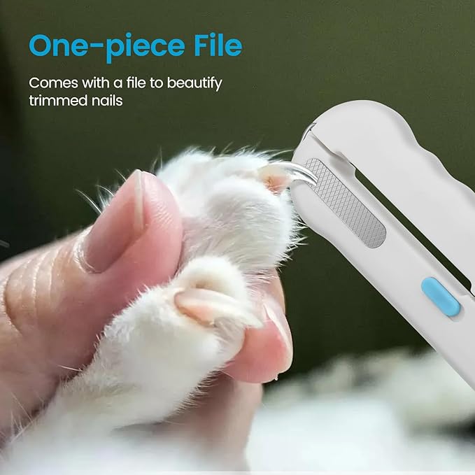 Cat Dog Pet Nail Clippers with Light, Llluminates Cat Dog Nails or Bloodline,Safety Pet Nail Clipper for Dogs, Cats, Rabbits Sharp No Nail Splitting-Mewly Pet