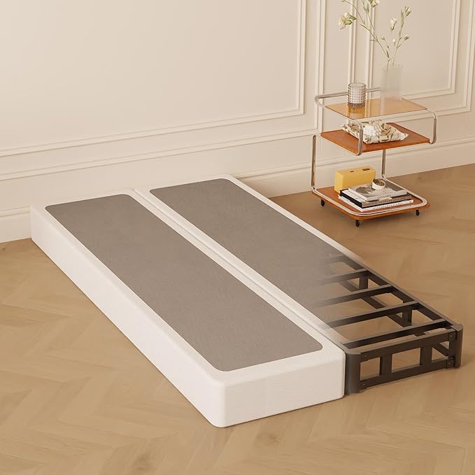 Split Twin XL Box Spring 5 Inch, Easy Assembly Bed Foundation, Heavy Duty Low Profile XL Twin Box Spring with Fabric Cover, Noise Free