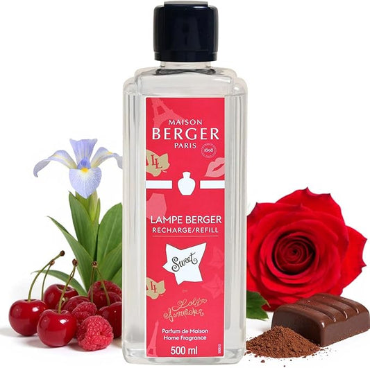 Maison Berger Lampe Refill – Lolita Lempicka Sweet Fragrance, 500ml (16.9oz) – Air Freshener Oil – Home Scent Diffuser – Cherry, Patchouli, Praline – Made in France